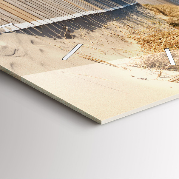 Ceas pătrat de perete din sticlă Vedere la plajă