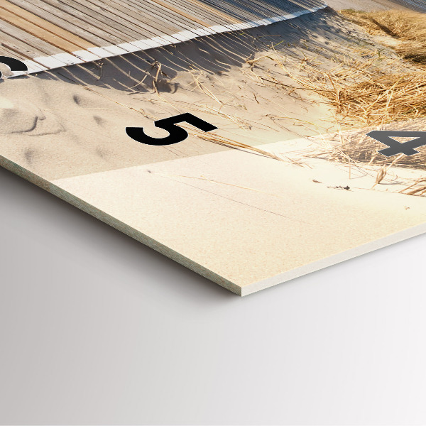 Ceas pătrat de perete din sticlă Vedere la plajă