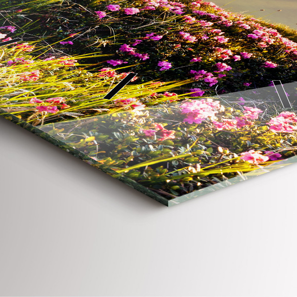 Ceas pătrat de perete din sticlă Peisaj montan