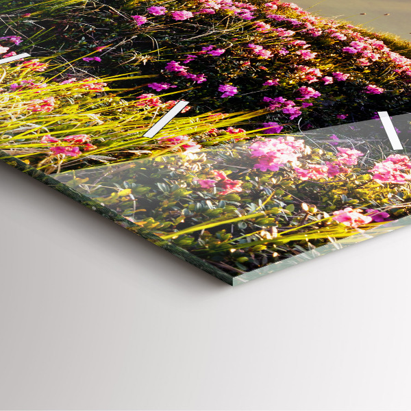 Ceas pătrat de perete din sticlă Peisaj montan