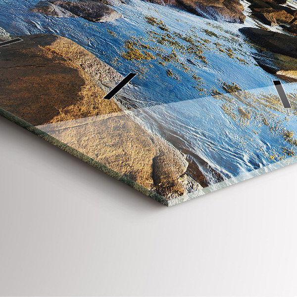 Ceas pătrat de perete din sticlă Farul Annisquam