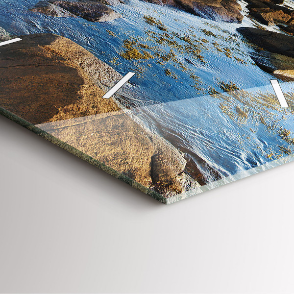 Ceas pătrat de perete din sticlă Farul Annisquam