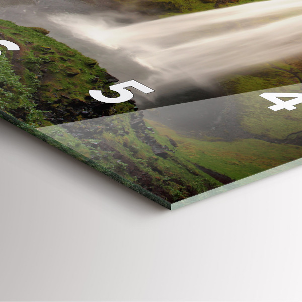 Ceas pătrat de perete din sticlă Cascada în Islanda