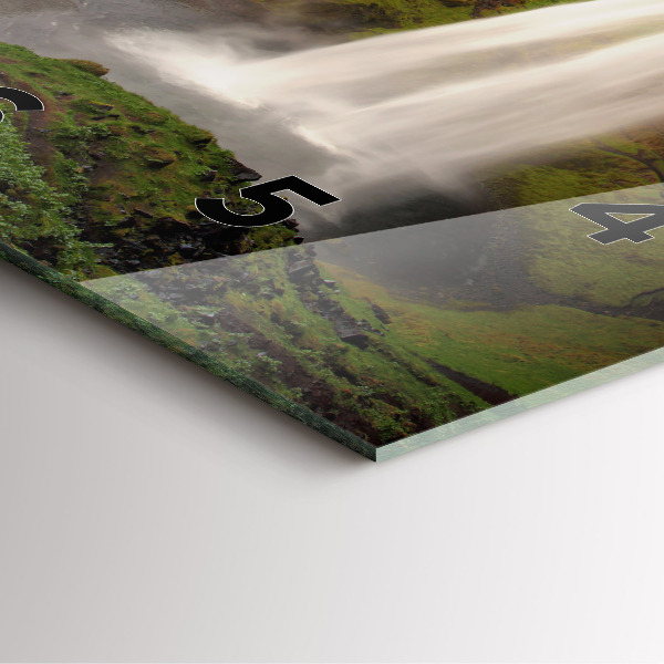 Ceas pătrat de perete din sticlă Cascada în Islanda