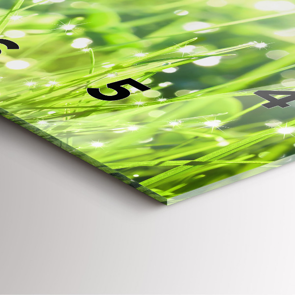 Ceas pătrat de perete din sticlă iarbă verde