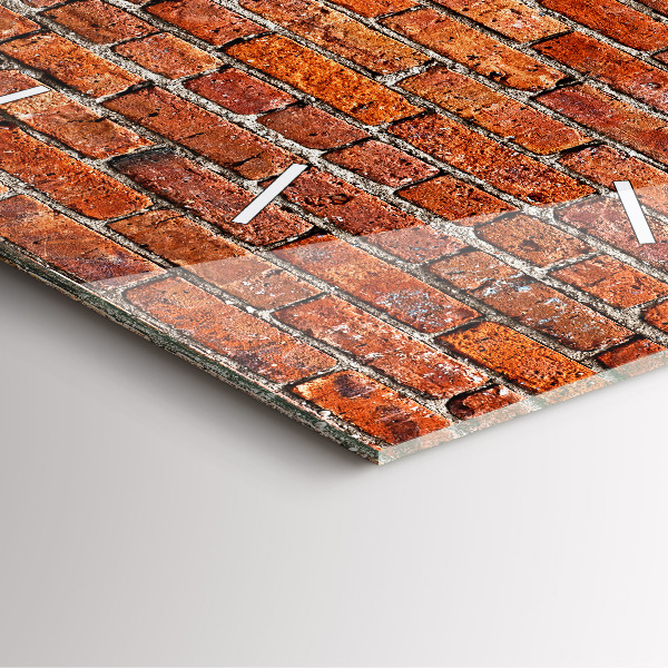 Ceas pătrat de perete din sticlă Zid vechi de cărămidă