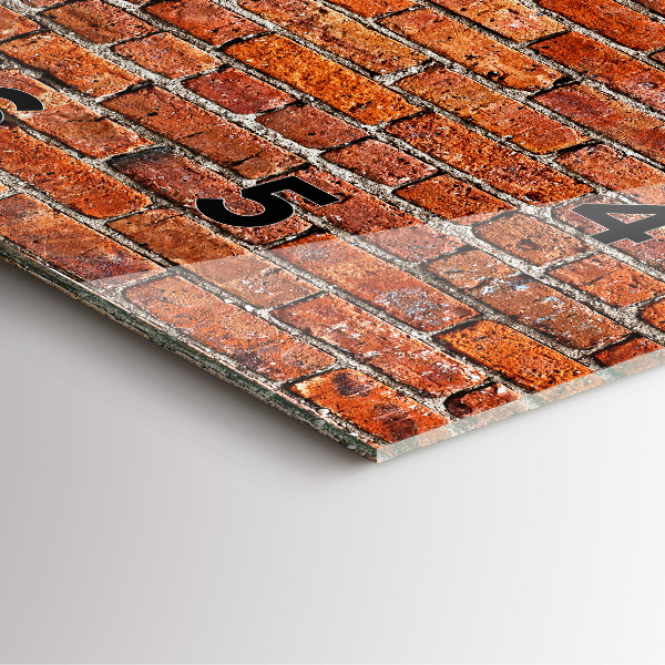 Ceas pătrat de perete din sticlă Zid vechi de cărămidă