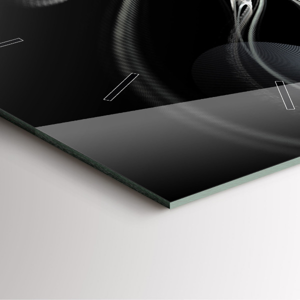 Ceas pătrat de perete din sticlă Fum abstract