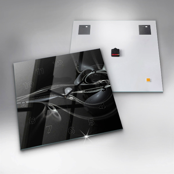 Ceas pătrat de perete din sticlă Fum abstract