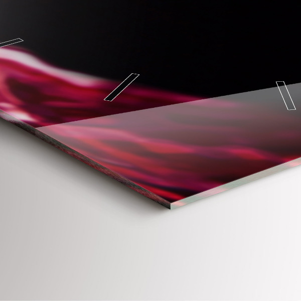 Ceas pătrat de perete din sticlă Vin roșu