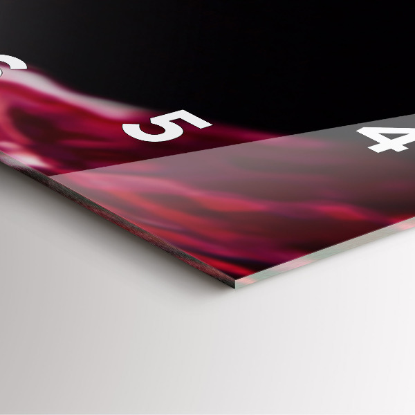 Ceas pătrat de perete din sticlă Vin roșu