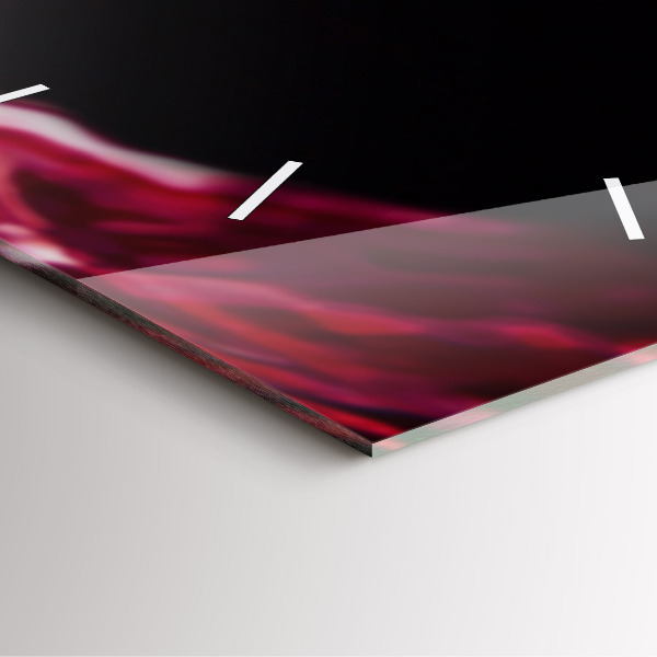 Ceas pătrat de perete din sticlă Vin roșu