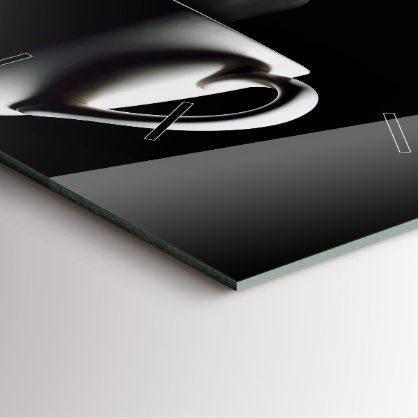 Ceas pătrat de perete din sticlă O ceașcă de cafea