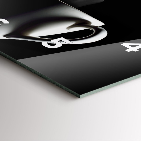 Ceas pătrat de perete din sticlă O ceașcă de cafea