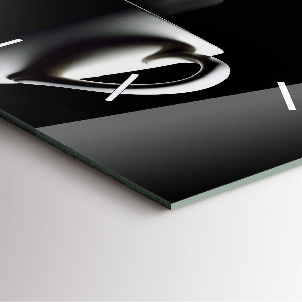 Ceas pătrat de perete din sticlă O ceașcă de cafea