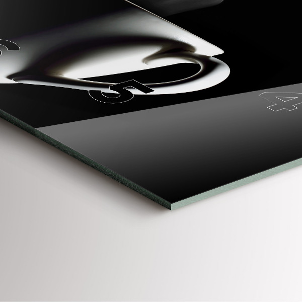 Ceas pătrat de perete din sticlă O ceașcă de cafea