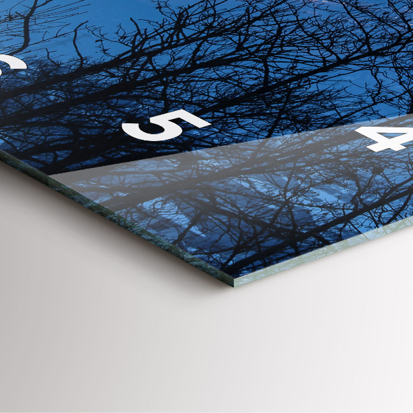 Ceas pătrat de perete din sticlă Vedere la munte