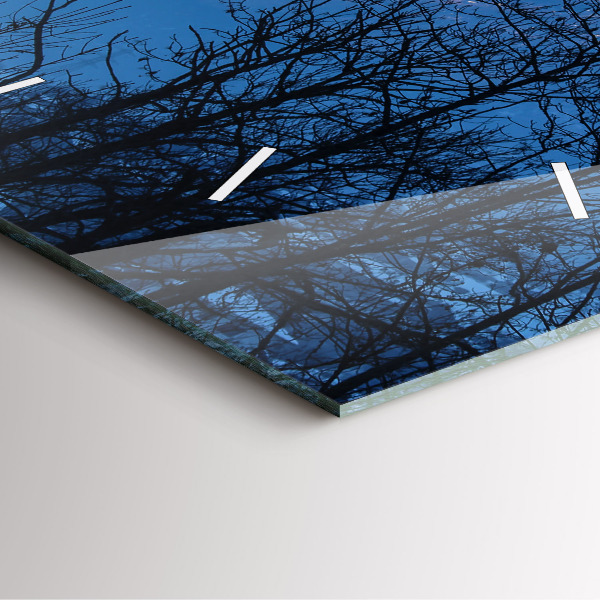 Ceas pătrat de perete din sticlă Vedere la munte