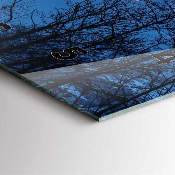 Ceas pătrat de perete din sticlă Vedere la munte