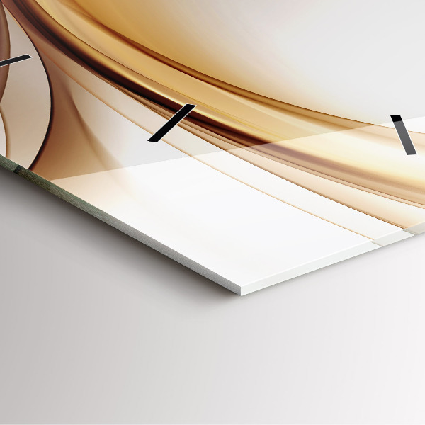 Ceas pătrat de perete din sticlă Abstracția aurie