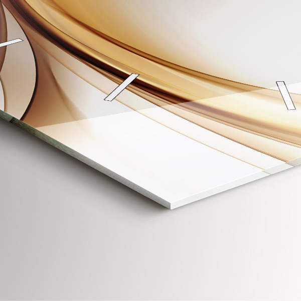 Ceas pătrat de perete din sticlă Abstracția aurie