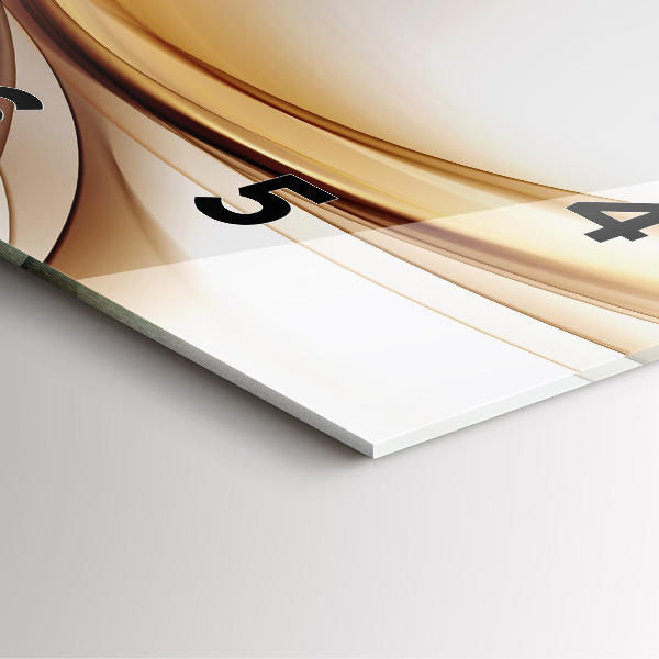 Ceas pătrat de perete din sticlă Abstracția aurie