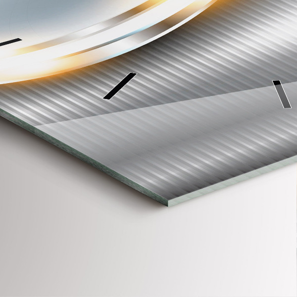 Ceas pătrat de perete din sticlă Abstracția metalului