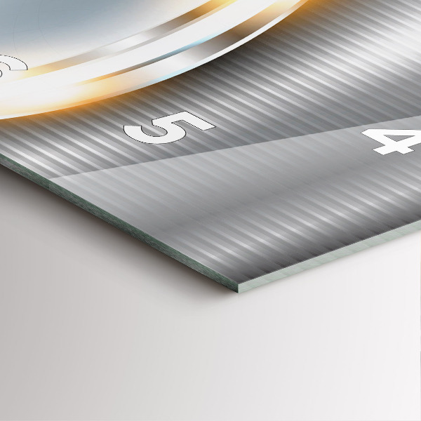 Ceas pătrat de perete din sticlă Abstracția metalului