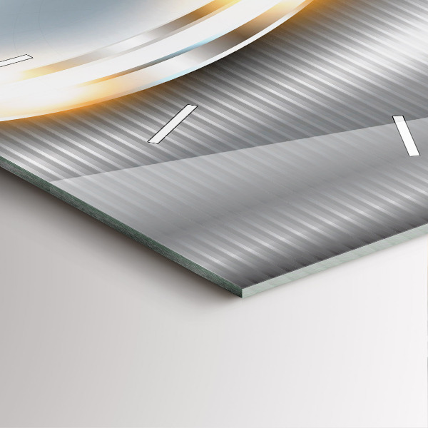 Ceas pătrat de perete din sticlă Abstracția metalului