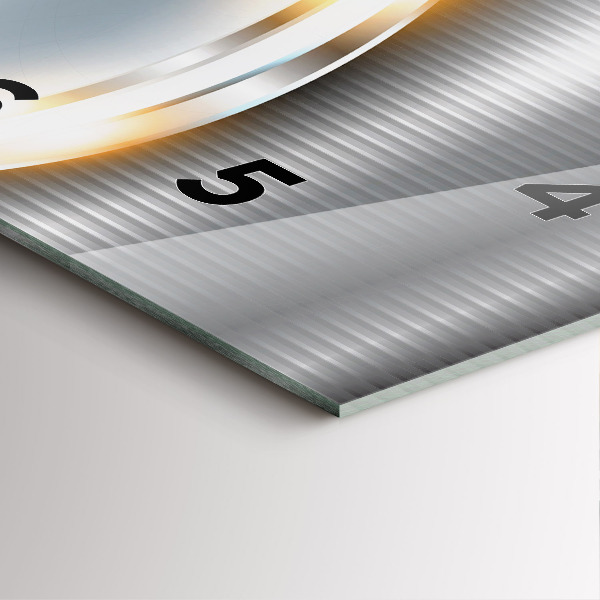 Ceas pătrat de perete din sticlă Abstracția metalului