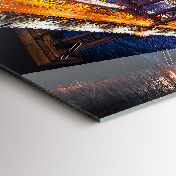 Ceas pătrat de perete din sticlă New York și apusul soarelui