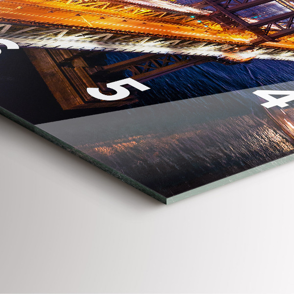 Ceas pătrat de perete din sticlă New York și apusul soarelui