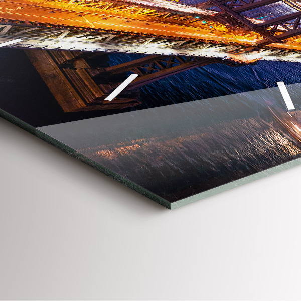 Ceas pătrat de perete din sticlă New York și apusul soarelui