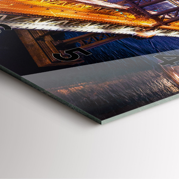 Ceas pătrat de perete din sticlă New York și apusul soarelui