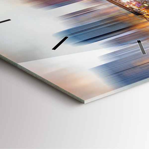 Ceas pătrat de perete din sticlă Panorama cu Turnul Eiffel