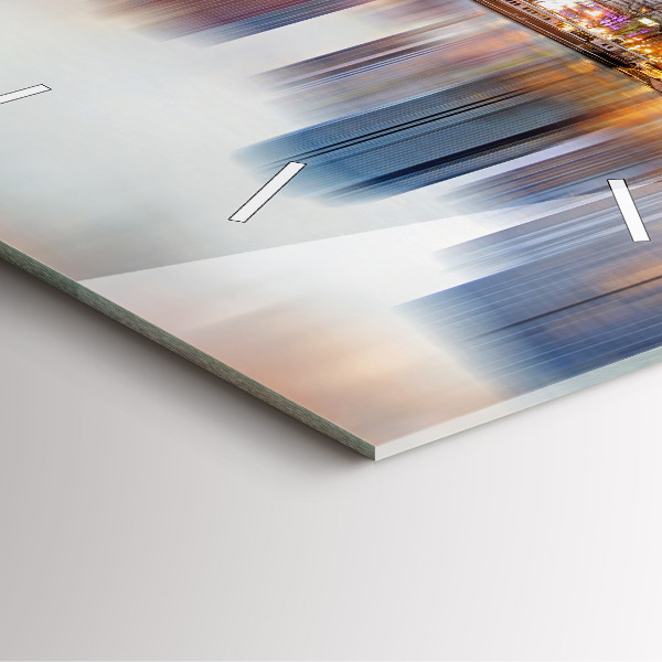 Ceas pătrat de perete din sticlă Panorama cu Turnul Eiffel