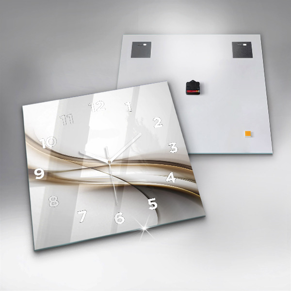 Ceas pătrat de perete din sticlă Linii abstracte