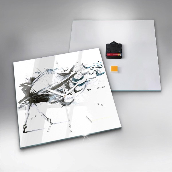 Ceas pătrat de perete din sticlă Femeie dansând balet