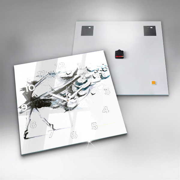 Ceas pătrat de perete din sticlă Femeie dansând balet