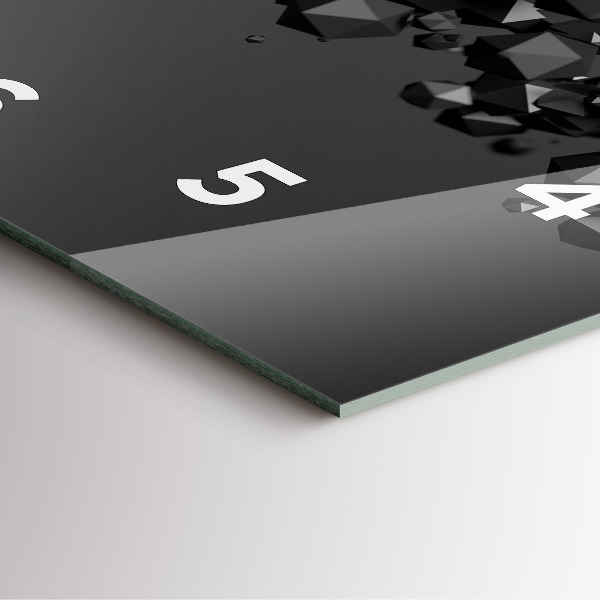 Ceas pătrat de perete din sticlă Abstracția neagră