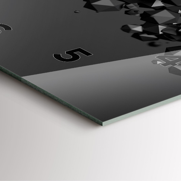 Ceas pătrat de perete din sticlă Abstracția neagră