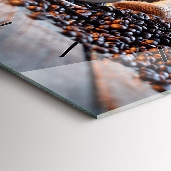 Ceas pătrat de perete din sticlă O ceașcă de cafea