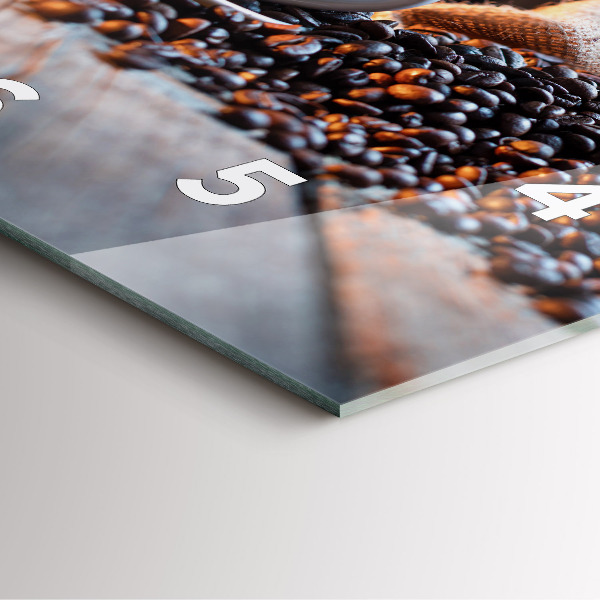 Ceas pătrat de perete din sticlă O ceașcă de cafea