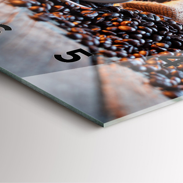 Ceas pătrat de perete din sticlă O ceașcă de cafea