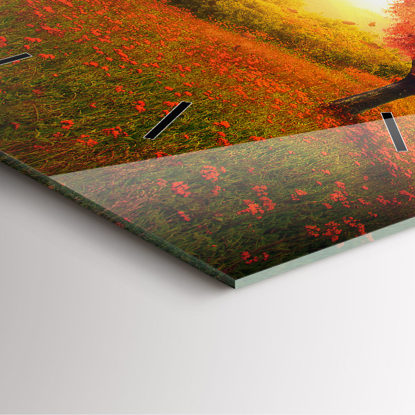 Ceas pătrat de perete din sticlă Arborele inimii iubirii