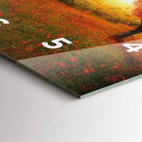 Ceas pătrat de perete din sticlă Arborele inimii iubirii