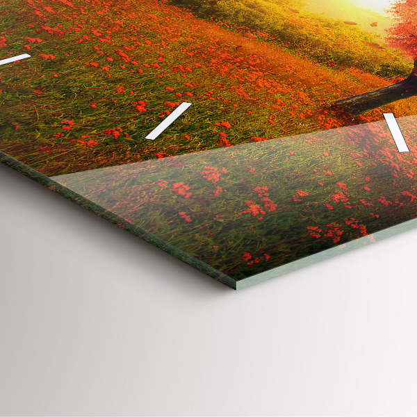 Ceas pătrat de perete din sticlă Arborele inimii iubirii