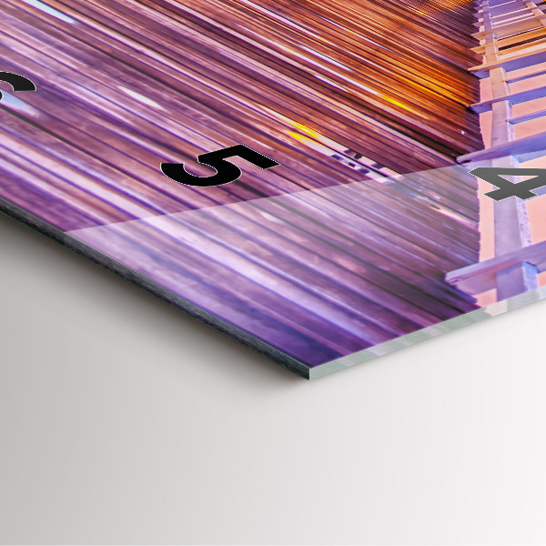 Ceas pătrat de perete din sticlă Pod în port seara