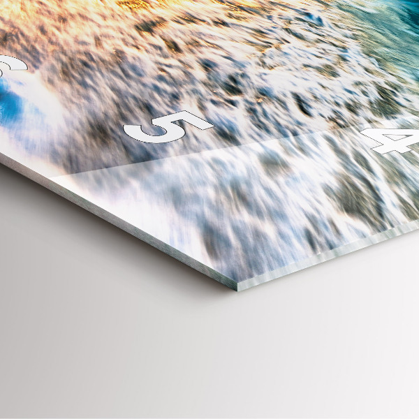 Ceas pătrat de perete din sticlă Plaja, mare si nisip