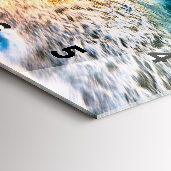 Ceas pătrat de perete din sticlă Plaja, mare si nisip